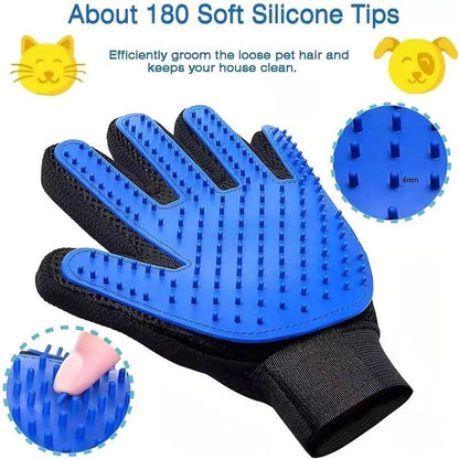 Silicone Pet Grooming Glove, 1 Count Pet Bath Glove, Pet Hair Removal Glove, Pet Bath Massage Glove, Pet Supplies Dog Stuff Cat Stuff